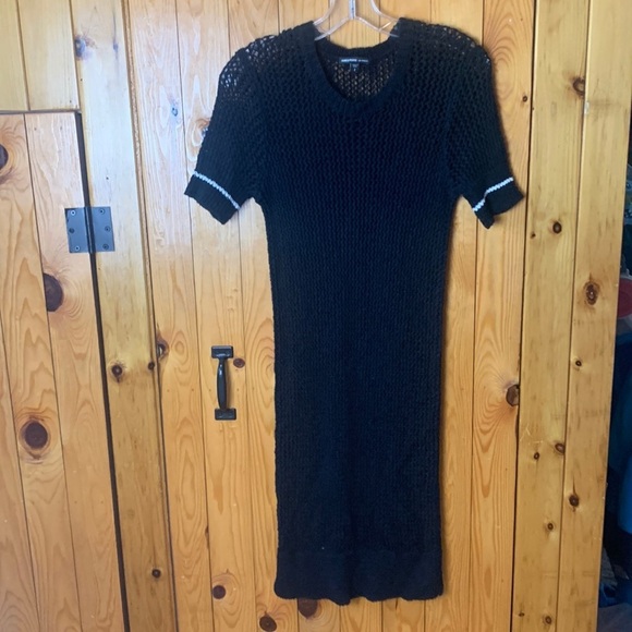 James Perse Black Open Knit Sweater Dress - Picture 3 of 8